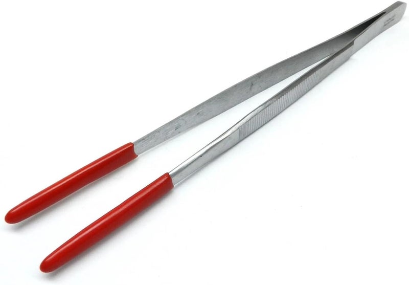 JTS Set of 2 Steam Tweezers Ultrasonic Set Rubber Tips 8" Long and Inside Ring Holder for Steam and Ultrasonic Cleaning Jewelry Tool Tips Coating for Securely Holding to Not Mar Scratch the Article By - Image 2
